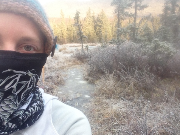 The icy trail behind me is usually a squishy bog.