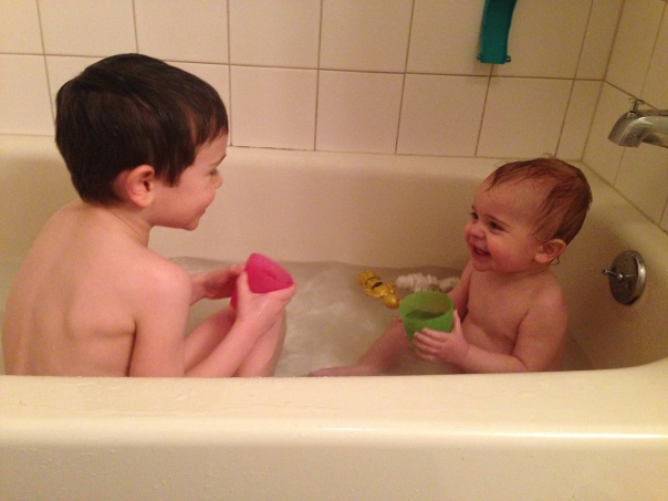 The brother bathtub picture. A childhood requirement.